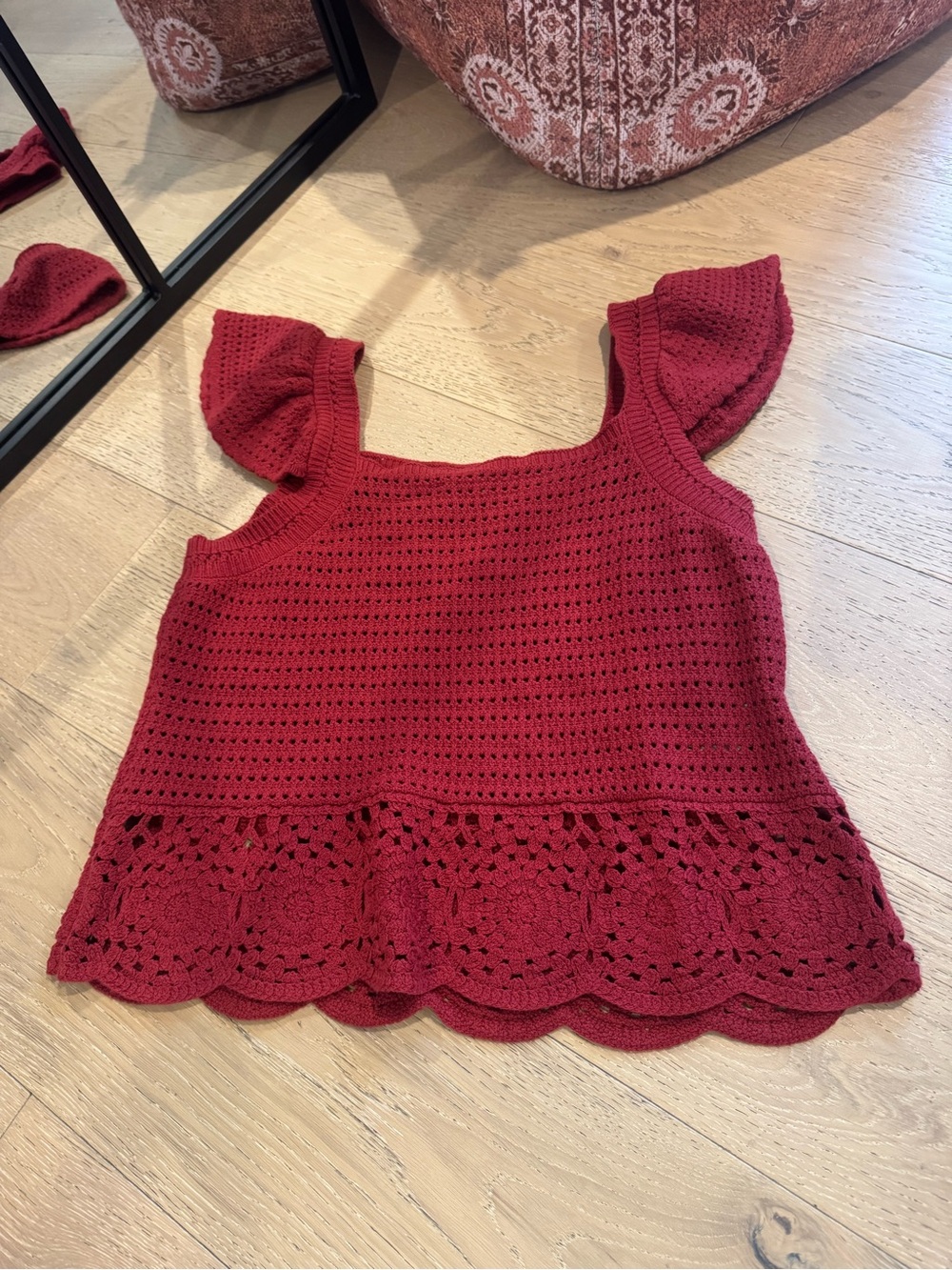 Sweater Tank - Red L | Fall Crochet